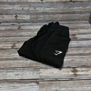 Gymshark Joggers Mens XS Black Crest Logo Cuffed Sweatpants